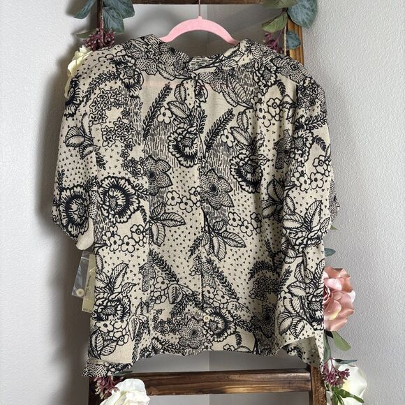 Amanda Smith NWT Floral Print Short Sleeve Blouse - Picture 5 of 8